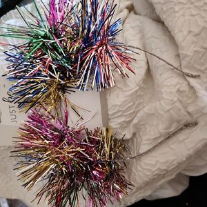 Just Be Pom Pom Colorful Foil Ear Poms Great for Teen Party